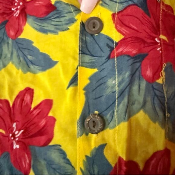 Pineapple Moon Yellow Floral Shirt XL - Picture 4 of 5